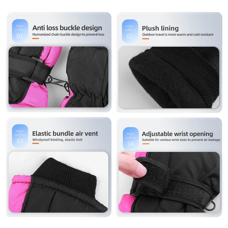 Warm Non-slip Touch Screen Waterproof Riding Gloves Outdoor Sports Thick Gloves