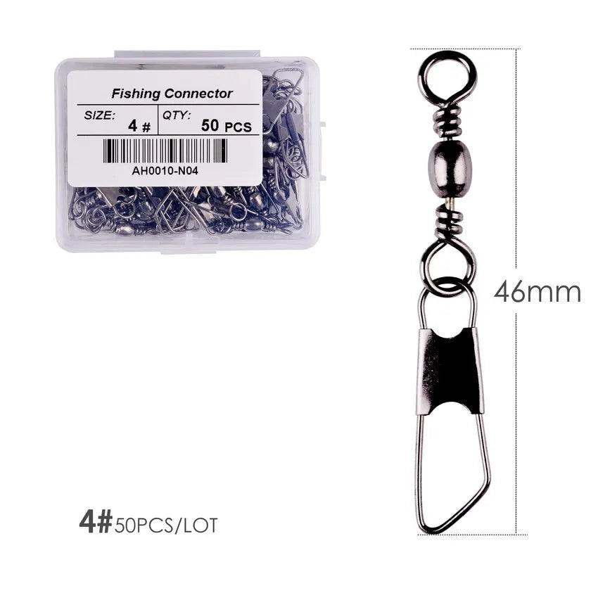 #3-size //Box Brass Barrel with Interlock Snap Swivels Tackle Tool