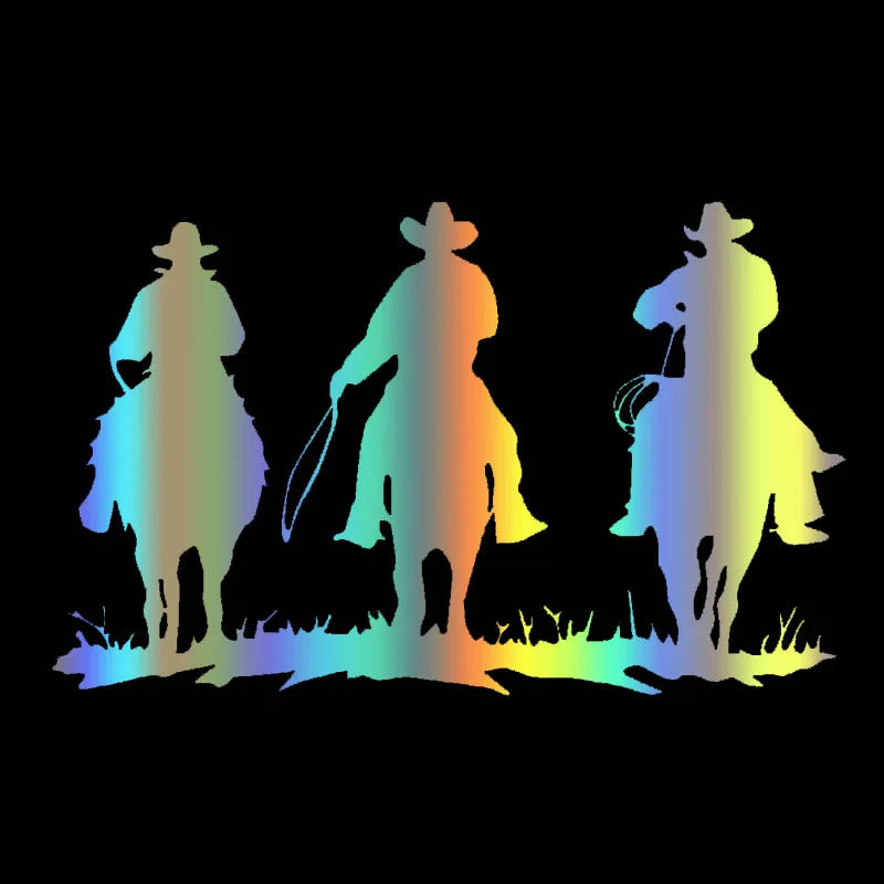 Patriot Cowboys on Horses Die-Cut Vinyl Decal Car Sticker Waterproof