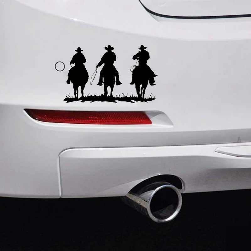 Patriot Cowboys on Horses Die-Cut Vinyl Decal Car Sticker Waterproof