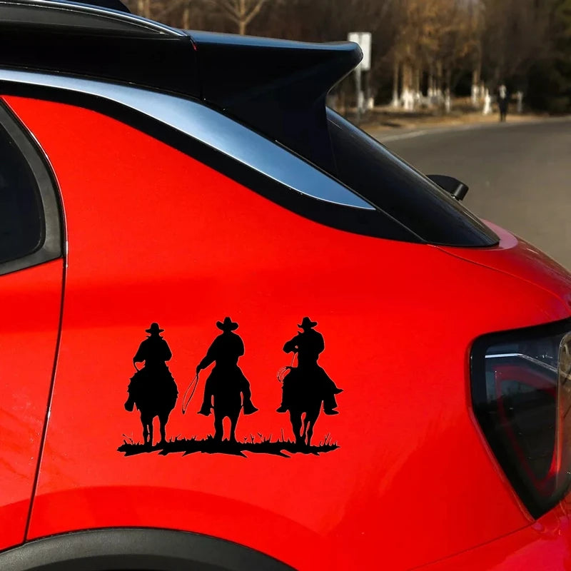 Patriot Cowboys on Horses Die-Cut Vinyl Decal Car Sticker Waterproof