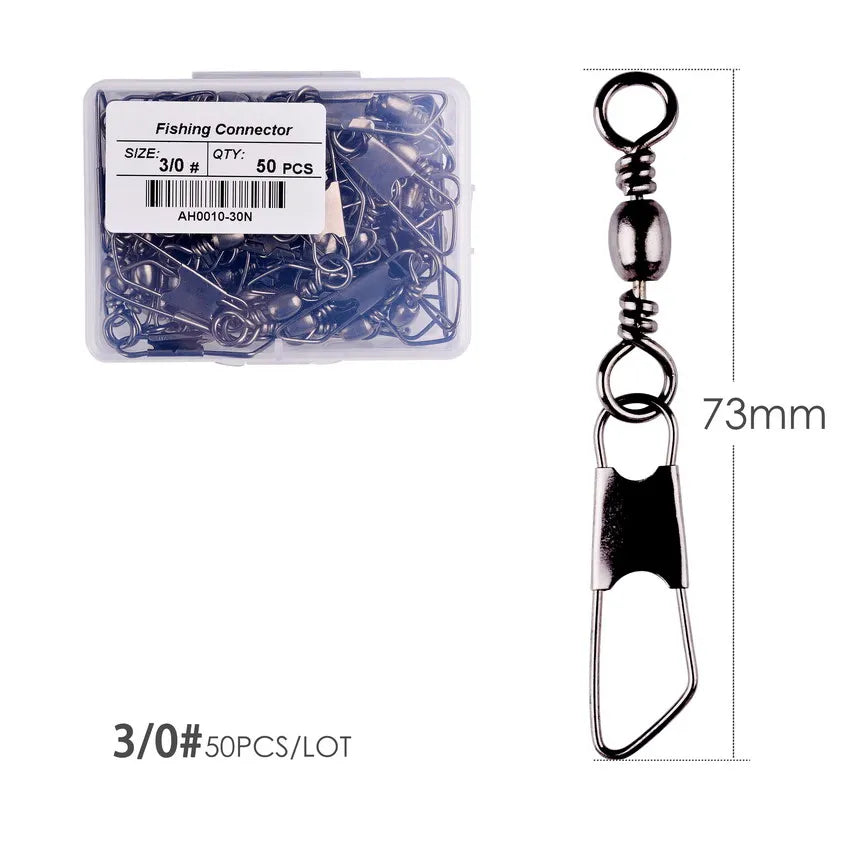 #3-size //Box Brass Barrel with Interlock Snap Swivels Tackle Tool