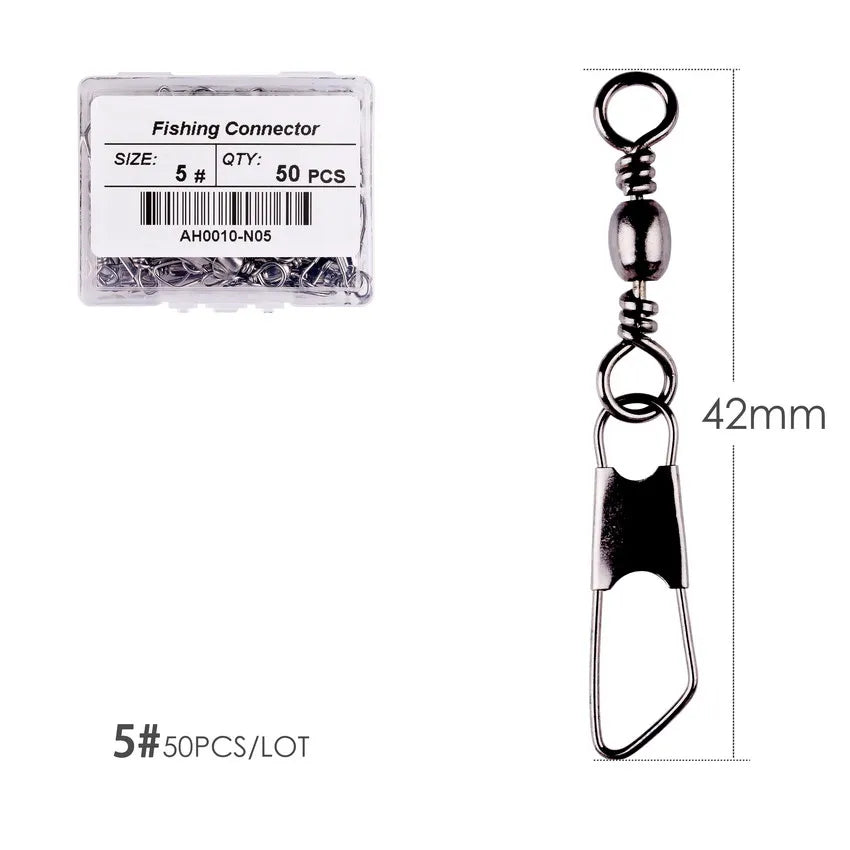 #3-size //Box Brass Barrel with Interlock Snap Swivels Tackle Tool