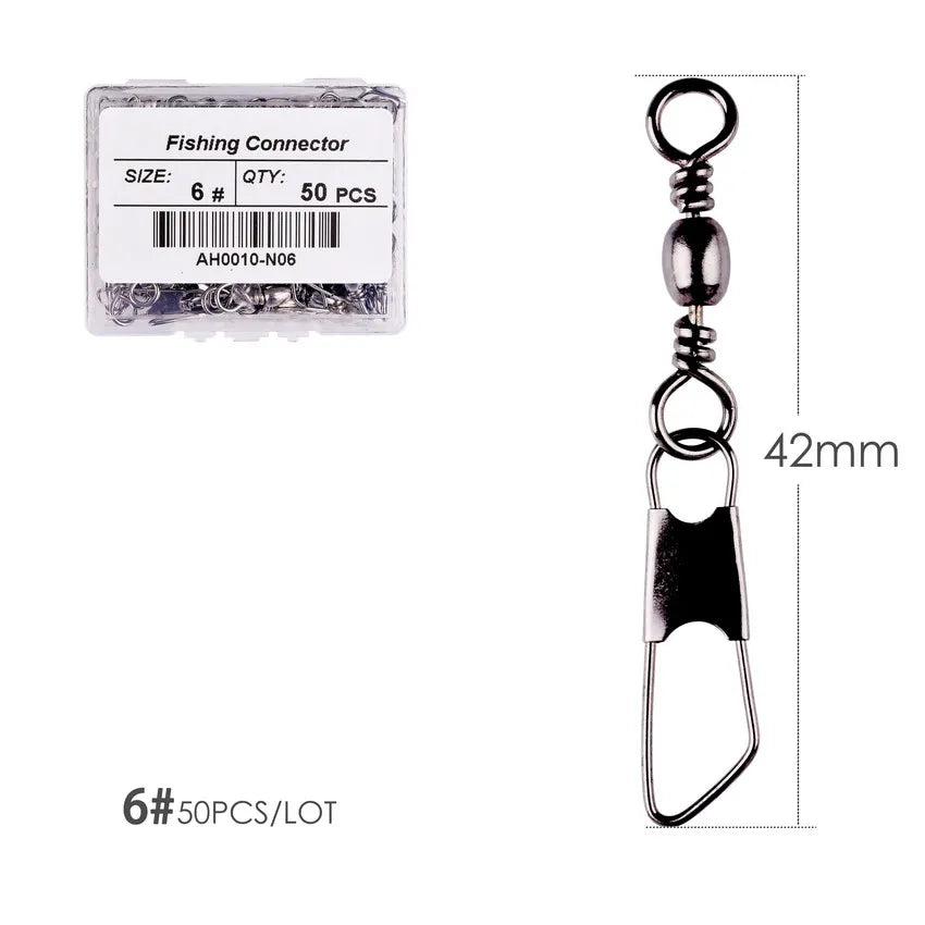 #3-size //Box Brass Barrel with Interlock Snap Swivels Tackle Tool