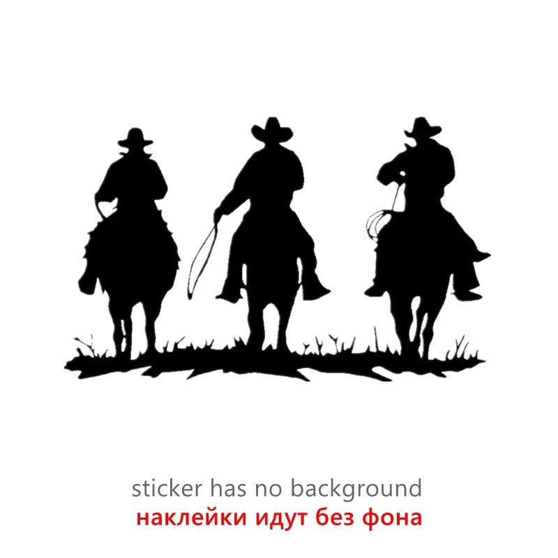 Patriot Cowboys on Horses Die-Cut Vinyl Decal Car Sticker Waterproof