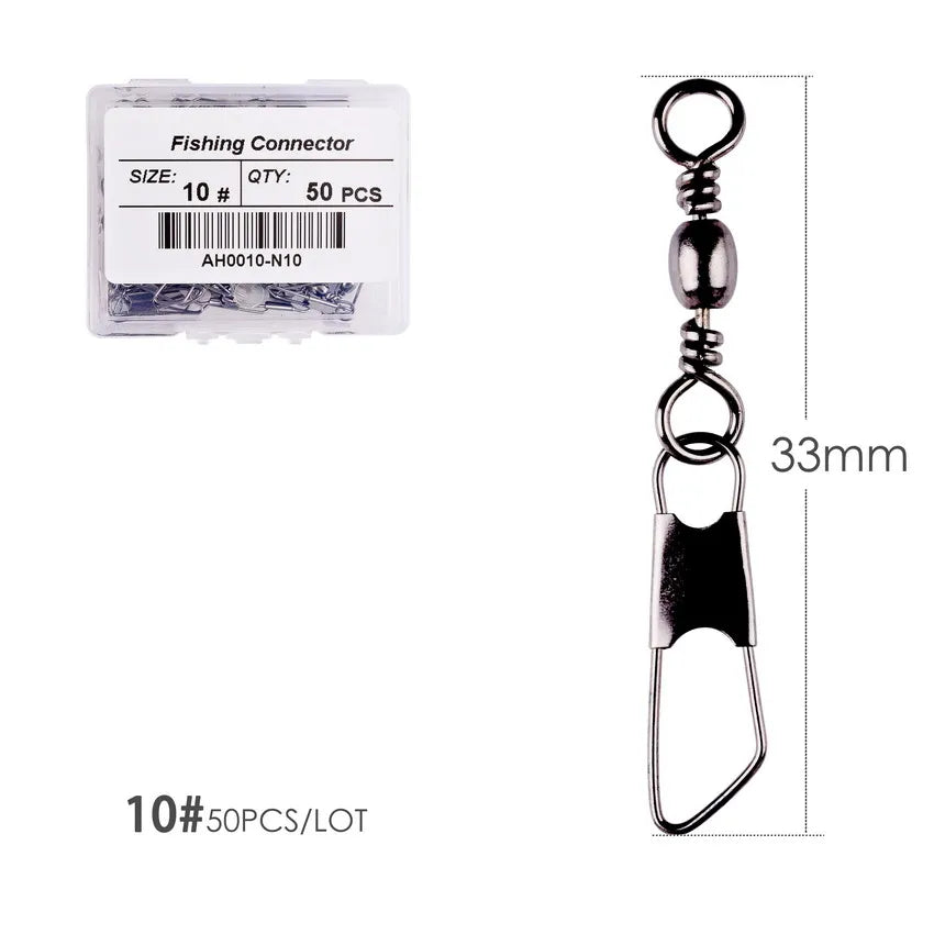 #3-size //Box Brass Barrel with Interlock Snap Swivels Tackle Tool