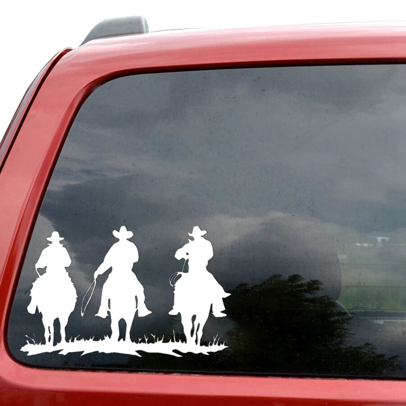 Patriot Cowboys on Horses Die-Cut Vinyl Decal Car Sticker Waterproof