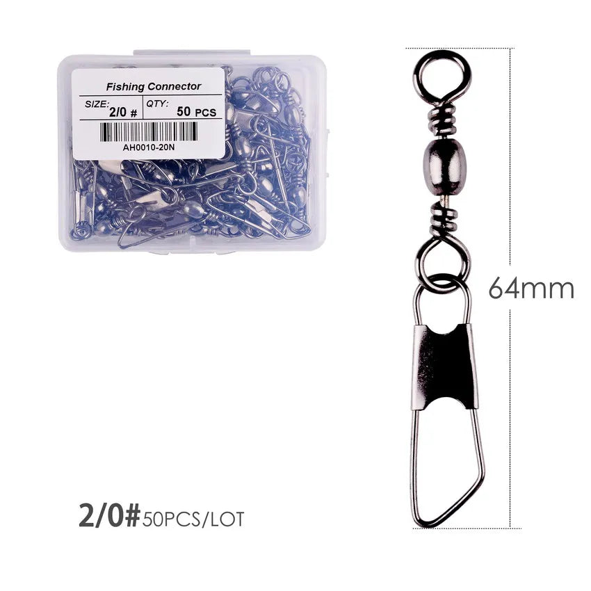 #3-size //Box Brass Barrel with Interlock Snap Swivels Tackle Tool