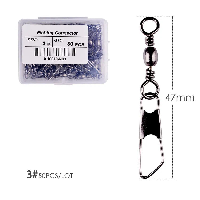 #3-size //Box Brass Barrel with Interlock Snap Swivels Tackle Tool