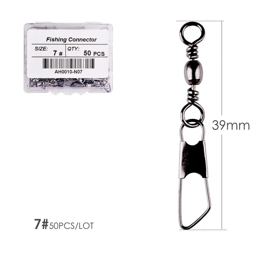 #3-size //Box Brass Barrel with Interlock Snap Swivels Tackle Tool