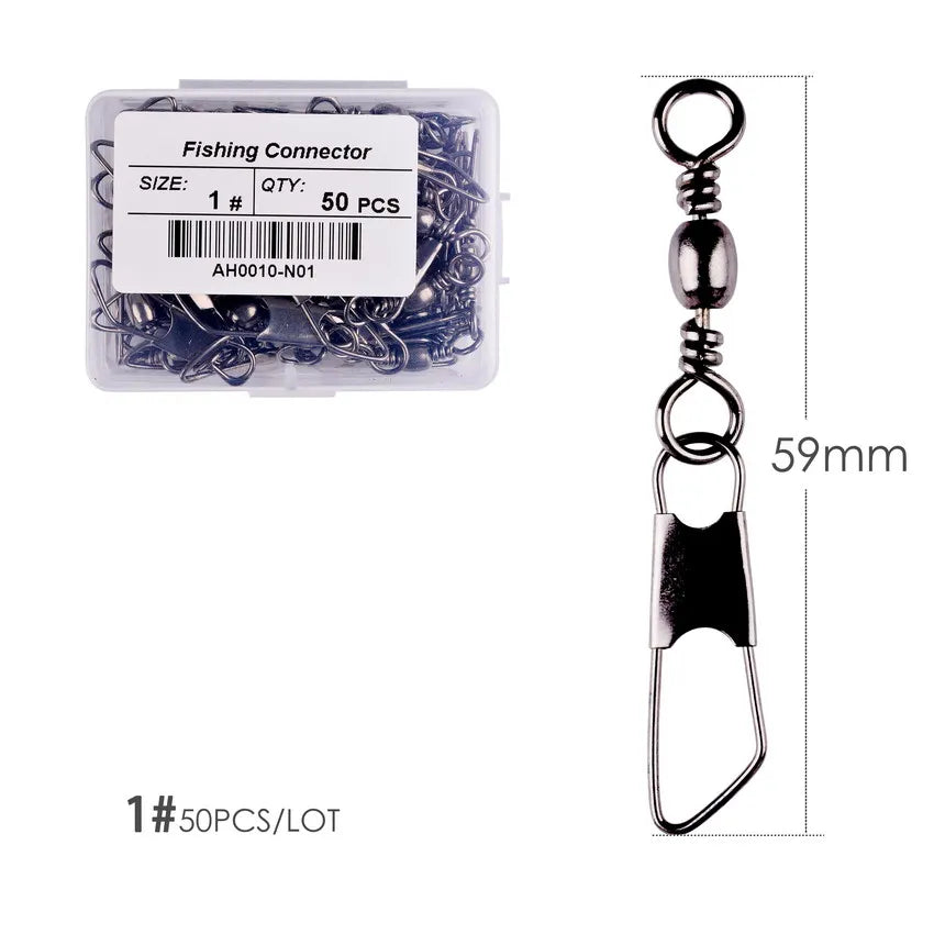 #3-size //Box Brass Barrel with Interlock Snap Swivels Tackle Tool