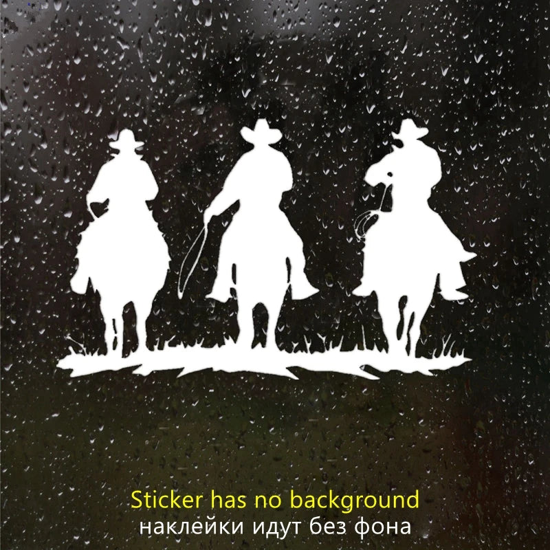 Patriot Cowboys on Horses Die-Cut Vinyl Decal Car Sticker Waterproof