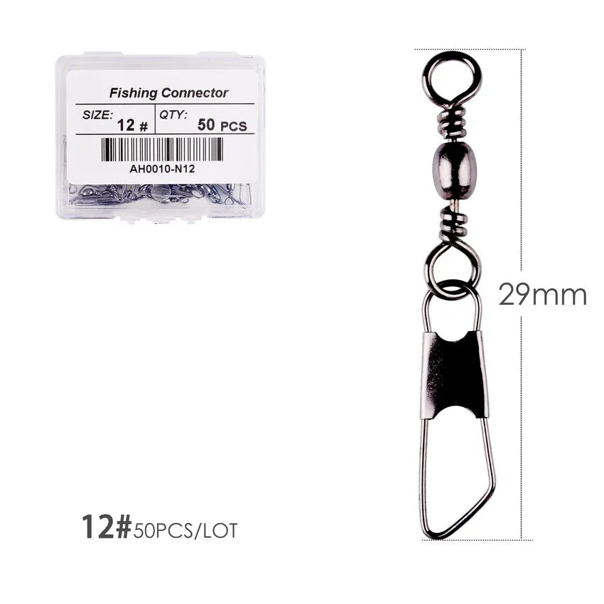 #3-size //Box Brass Barrel with Interlock Snap Swivels Tackle Tool
