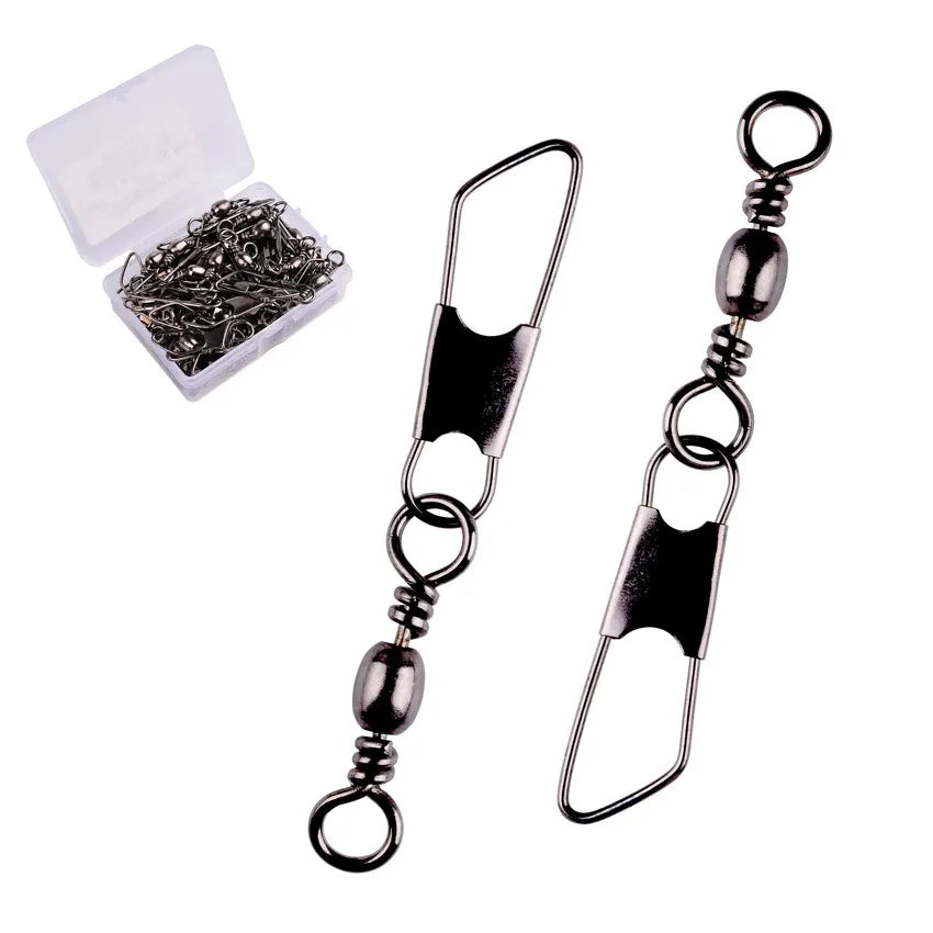 #3-size //Box Brass Barrel with Interlock Snap Swivels Tackle Tool