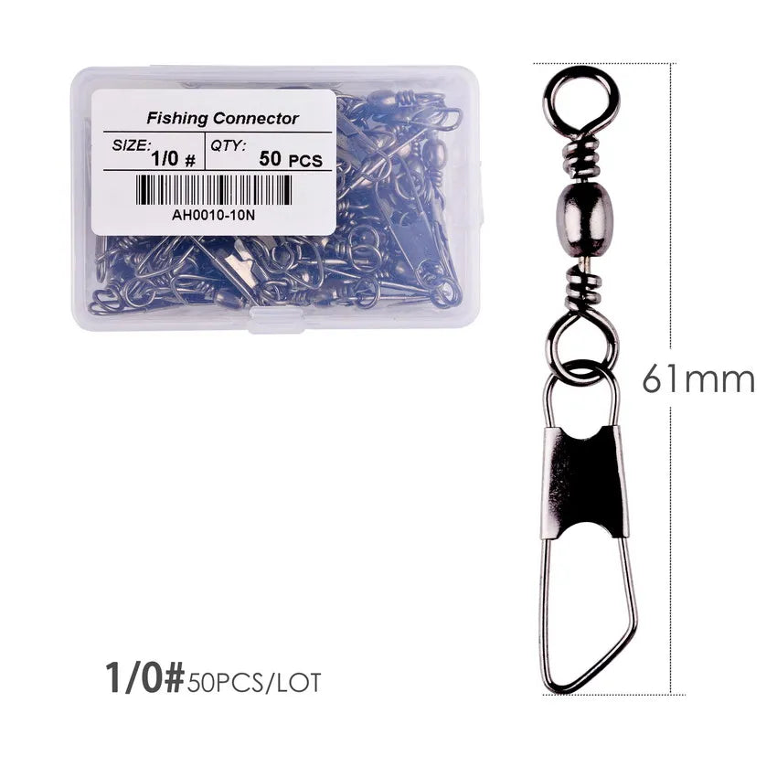 #3-size //Box Brass Barrel with Interlock Snap Swivels Tackle Tool
