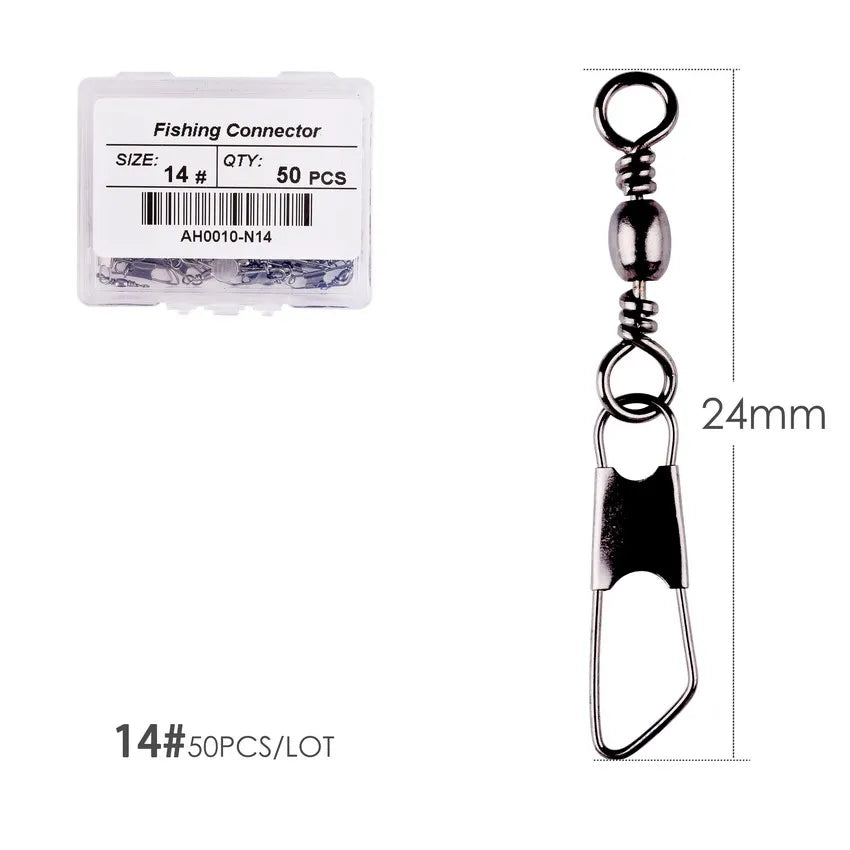 #3-size //Box Brass Barrel with Interlock Snap Swivels Tackle Tool