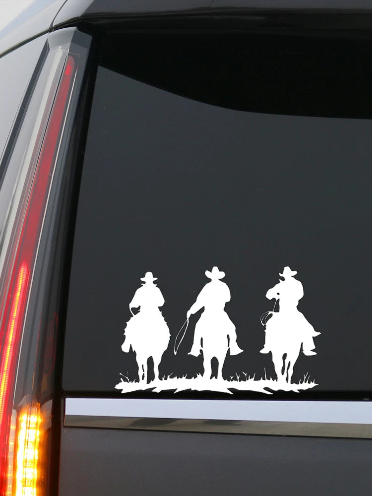 Patriot Cowboys on Horses Die-Cut Vinyl Decal Car Sticker Waterproof