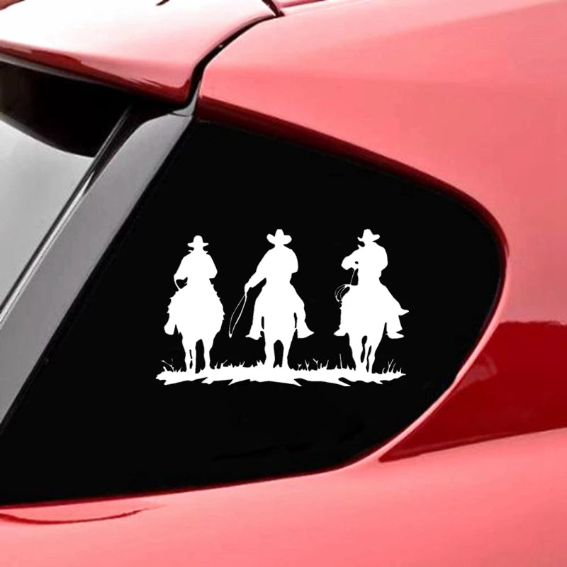 Patriot Cowboys on Horses Die-Cut Vinyl Decal Car Sticker Waterproof