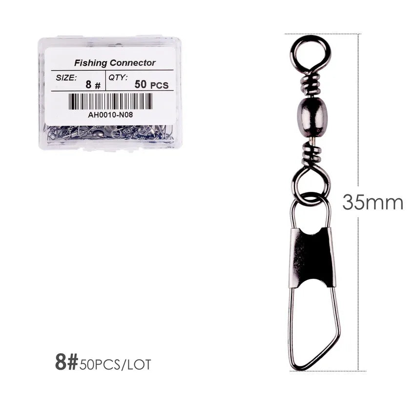 #3-size //Box Brass Barrel with Interlock Snap Swivels Tackle Tool