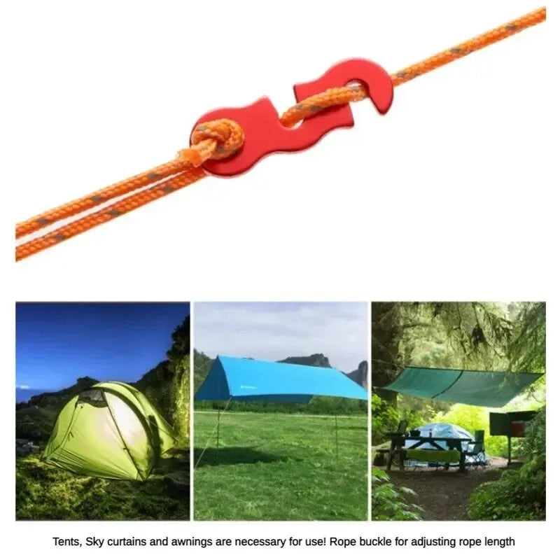 10 pack Red-Adjustable  Rope Buckle S Type Tension /  Fastener Kit Outdoor