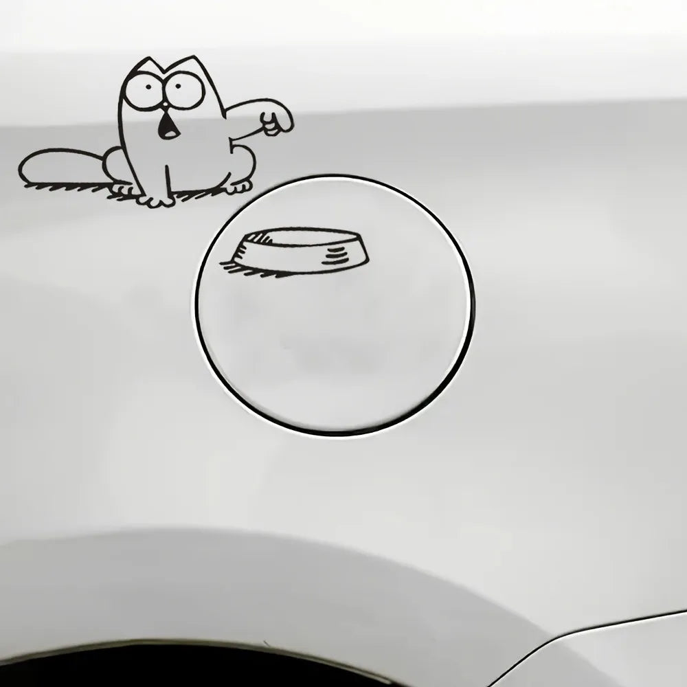 Don't Forget cat fuel tank cap stickers - waterproof