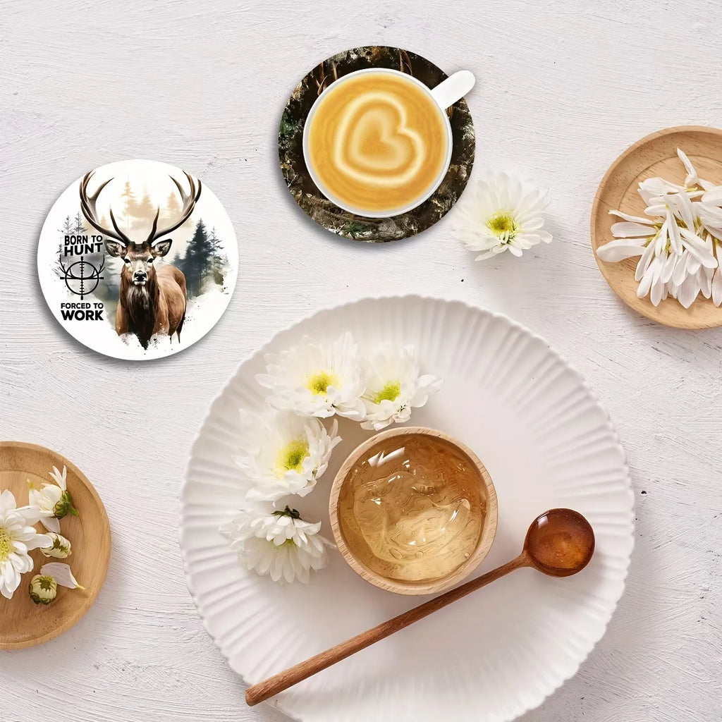 New for Her ! A set of 8-piece deer themed  coasters suitable for beverages, coffee, and tea -  Best Buy Item for Home Hunters