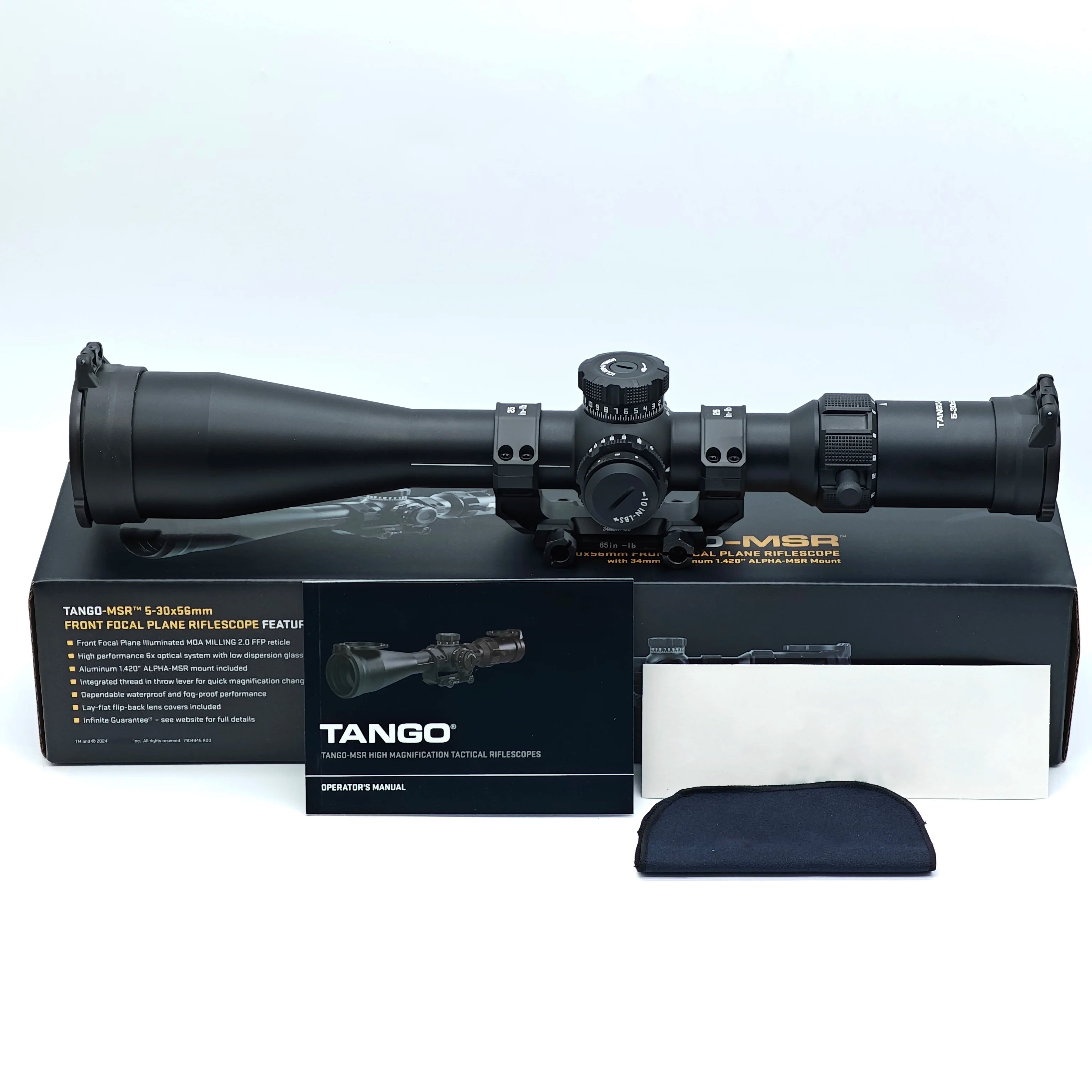 Gnat Site Special-5-30x56 MOA FFP IR  Riflescope 34mm Tube Shockproof Reticle Illuminated with Alpha MSR Aluminum Mount