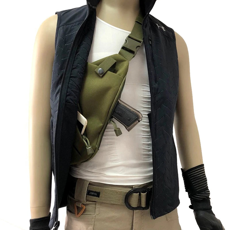Multifunctional Concealed Tactical Storage Gun Bag Holster Men's Left /Right Nylon Shoulder Holster