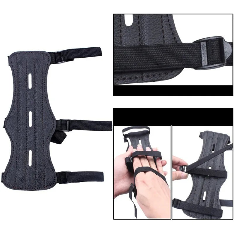 Leather Archer Arm Guard Protection Forearm Safe Adjustable Bow Arrow Hunting Shooting Protector