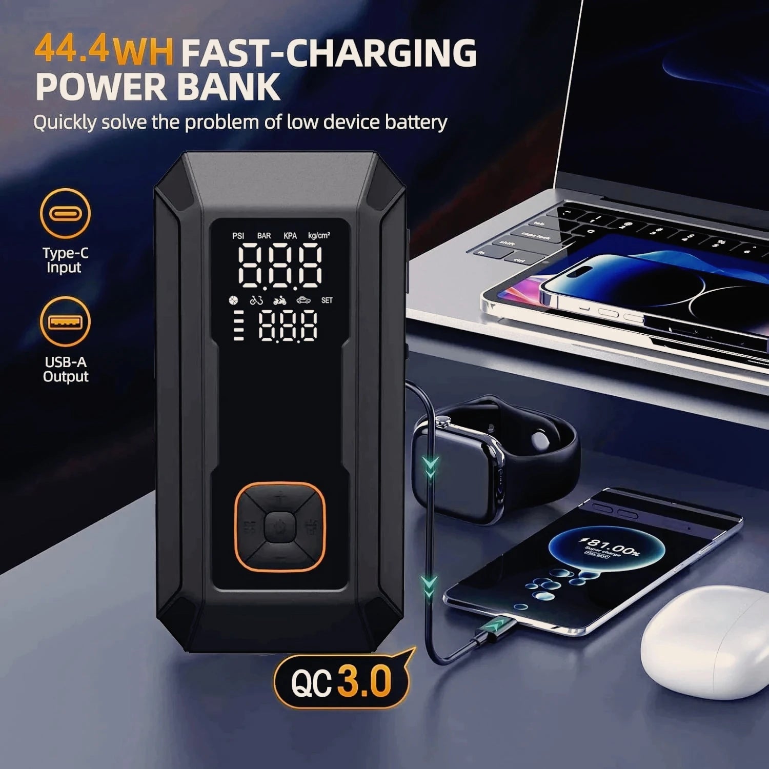 TIMBERLINESPORTINGCO CHOICE ! Battery Jump with Air Pump 4000A Jump Starter &150PSI Air Compressor,