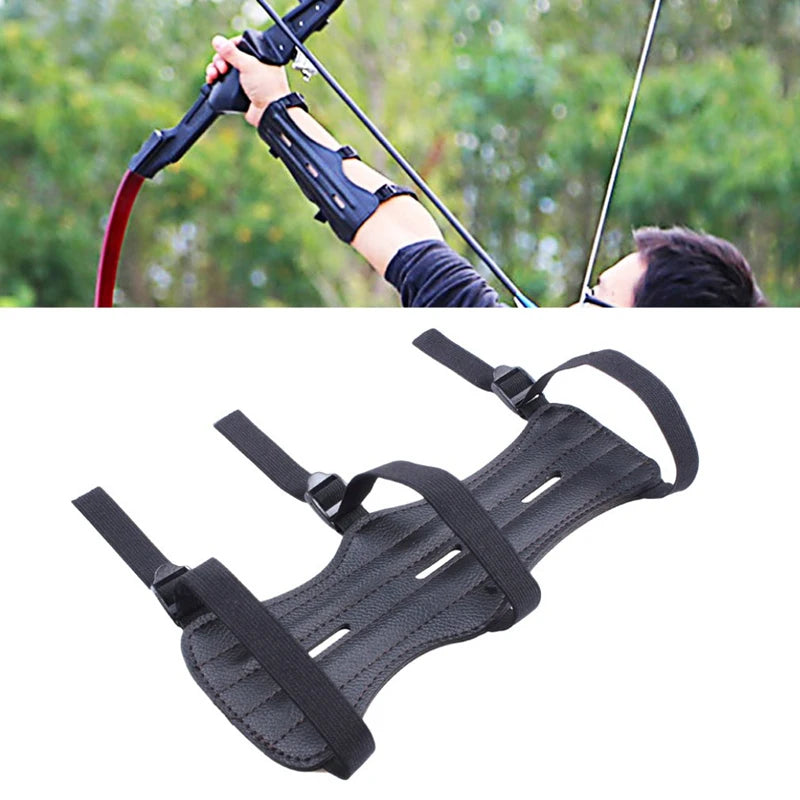 Leather Archer Arm Guard Protection Forearm Safe Adjustable Bow Arrow Hunting Shooting Protector