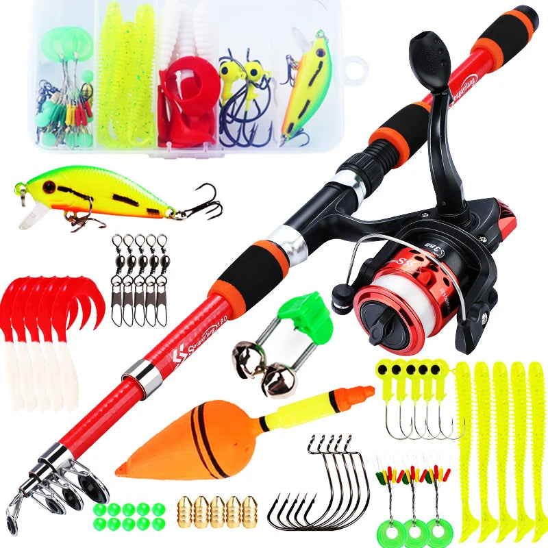 Timberline Special/// Fishing Rod and Reel Combo1.8M Telescopic Rod with Reel Max Drag Full Fishing Kit