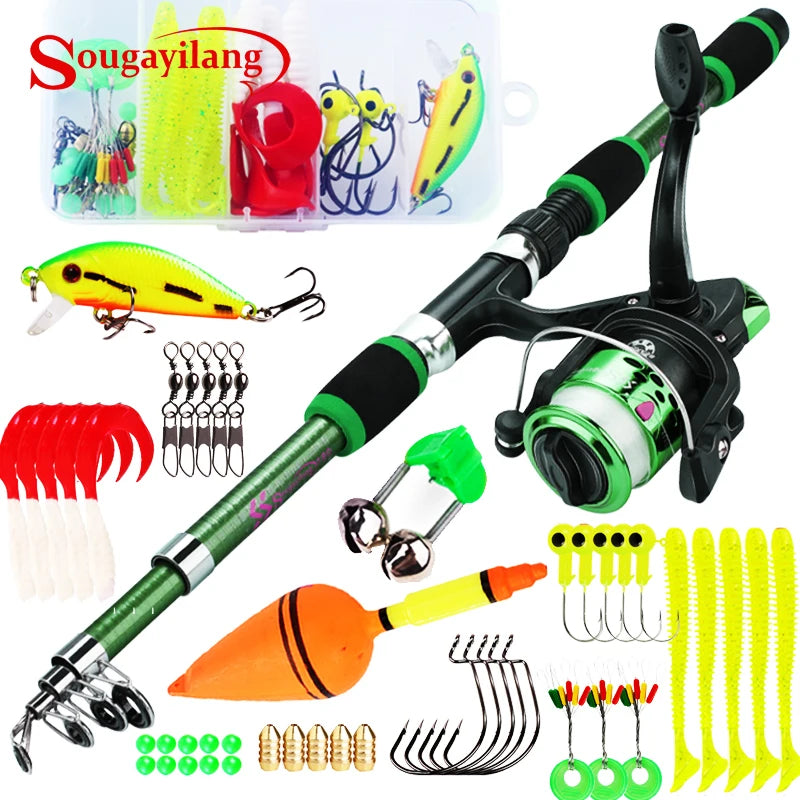 Timberline Special/// Fishing Rod and Reel Combo1.8M Telescopic Rod with Reel Max Drag Full Fishing Kit