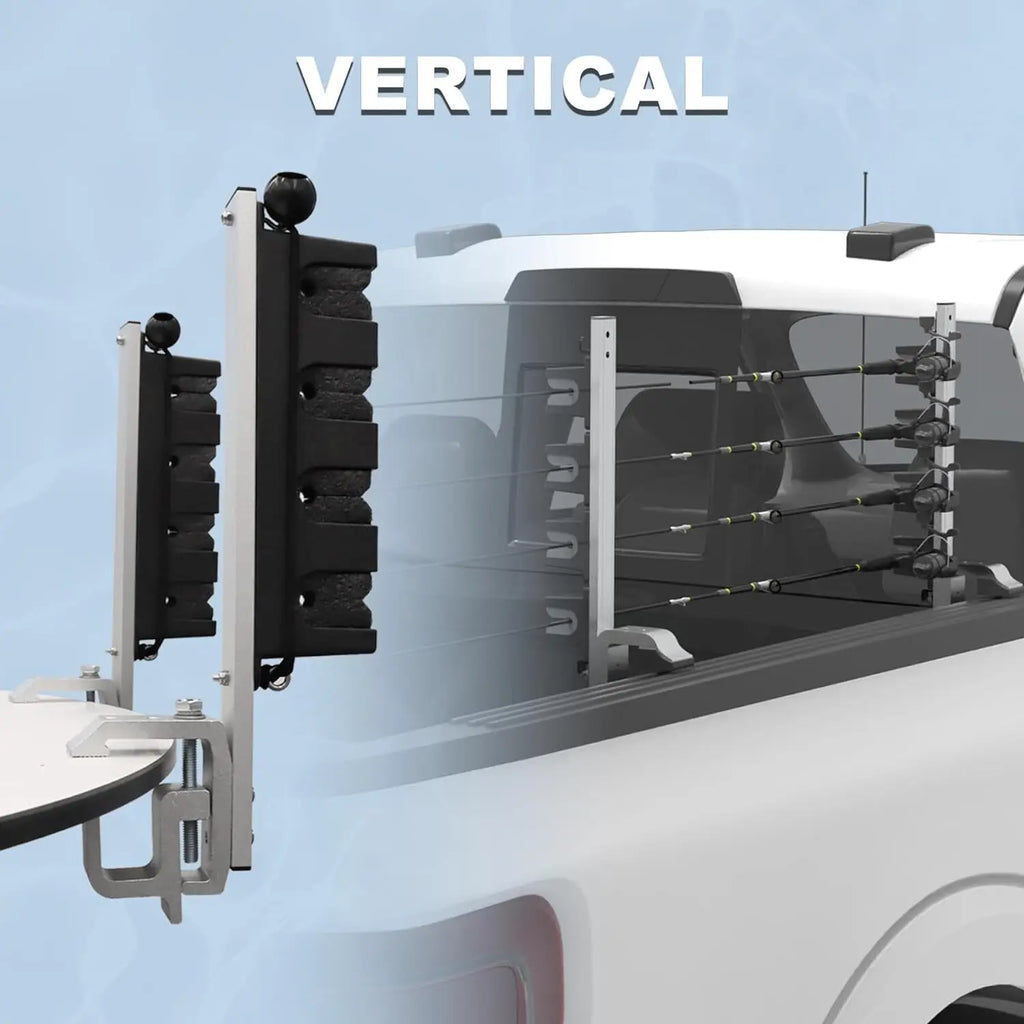 2PCS Aluminum Clamp on Fishing Rod Holder for Truck Bed or Boat