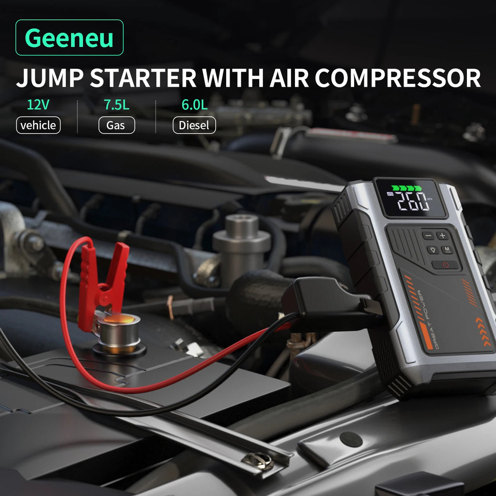 ALL NEW ITEM!! Jump Starter  3000A Peak Jump Starter Battery Pack with 50 PSl Compressor