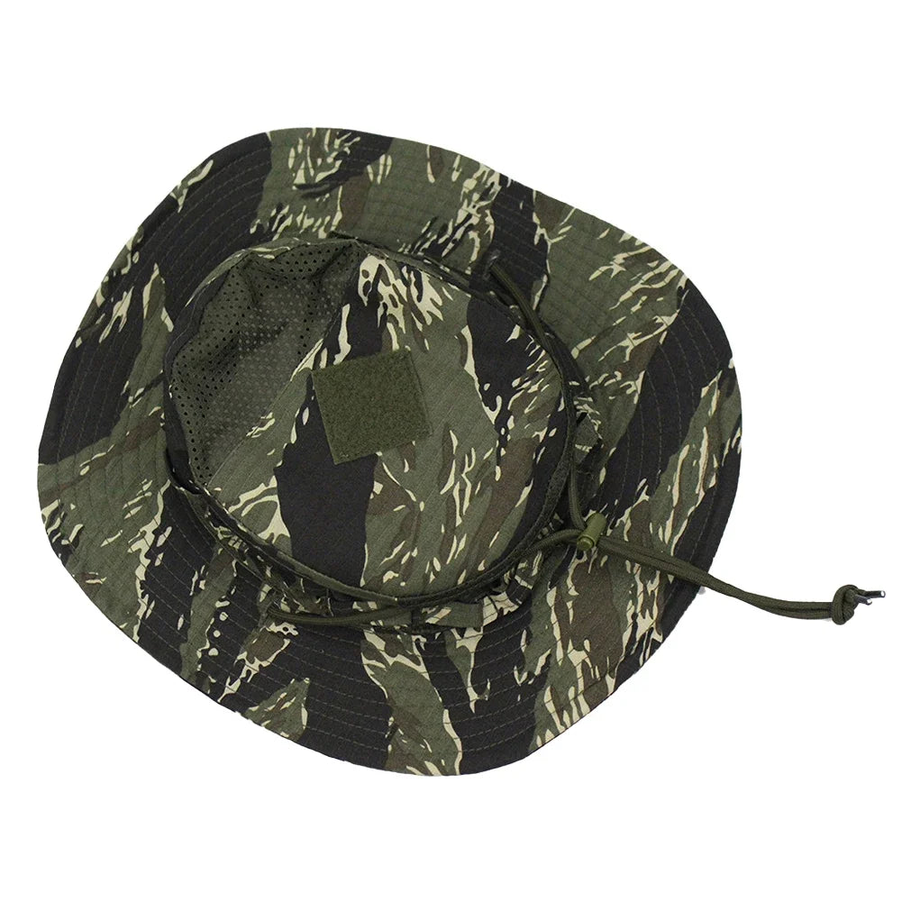 Jungle Camo Enthusiasts Square Pocket Boonie Outdoor Bucket Hats