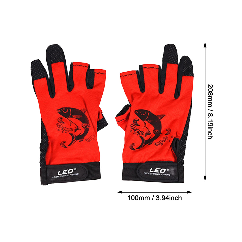 Quick Dry With Three Fingers Exposed Lightweight Angling Gloves For Men /Women
