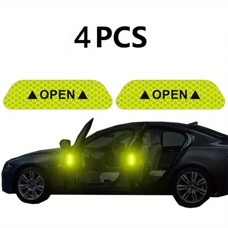 ALL NEW ITEM! 4 pack  Door Reflective Safety Stickers for Night Visibility. Easy to Apply,