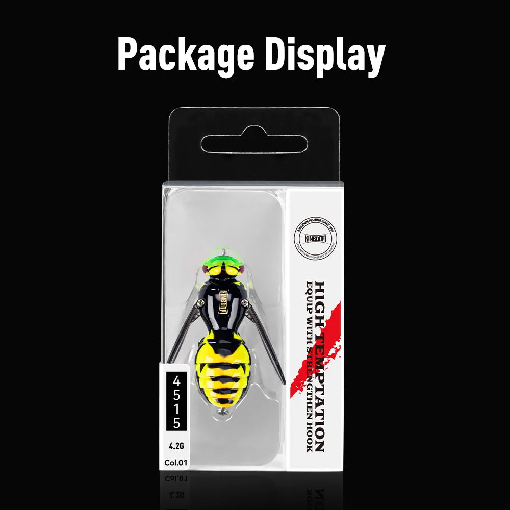 Kingdom Wasp Crawl Bait / Floating Insect Bionic Hard Baits For Bass Fishing