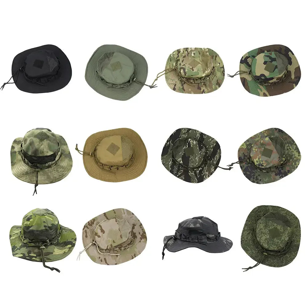 Jungle Camo Enthusiasts Square Pocket Boonie Outdoor Bucket Hats