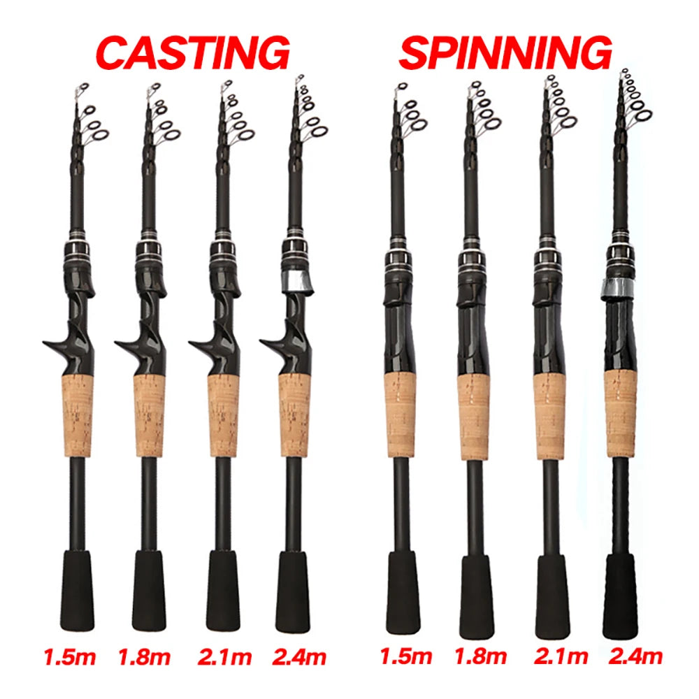 The Bait Rod-Fishing Rod Spinning Telescopic Handle Carbon Casting Fishing Light-weight