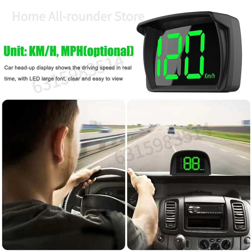 Speedometer MPH Digital Head Up Display Large LED Font For Reminder of Speed