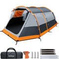 Tunnel Tent 4 Person Family Tents with 2 Doors Extra Weatherproof Outdoor Shelter 4 Seasons