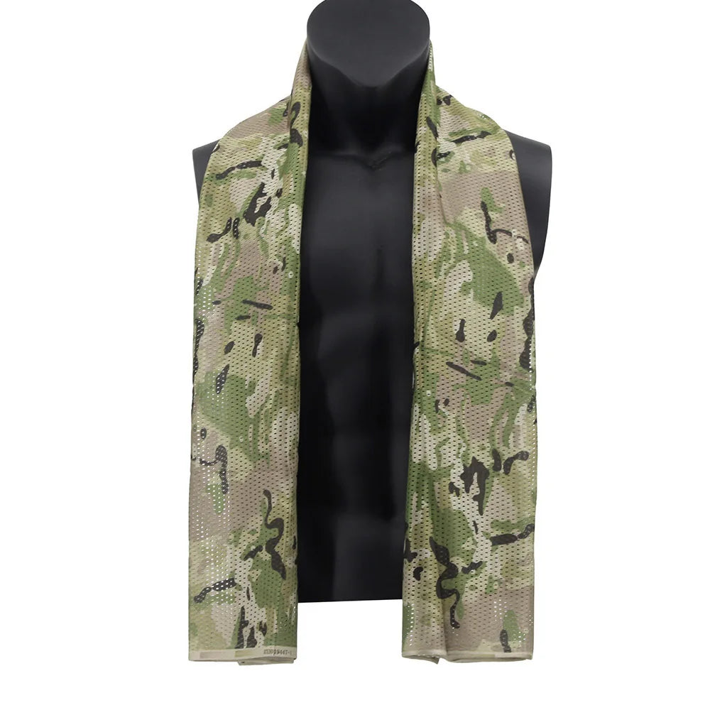 Hunting Mesh Breathable Scarf 165*48cm Tactical Bandana Special Operations Camouflage Face Towel Rifle Camouflage Net