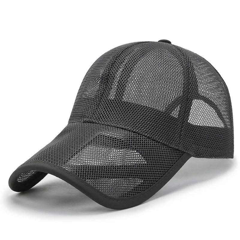 New Men Summer Mesh Cool Trucker Sunhat Long Brim