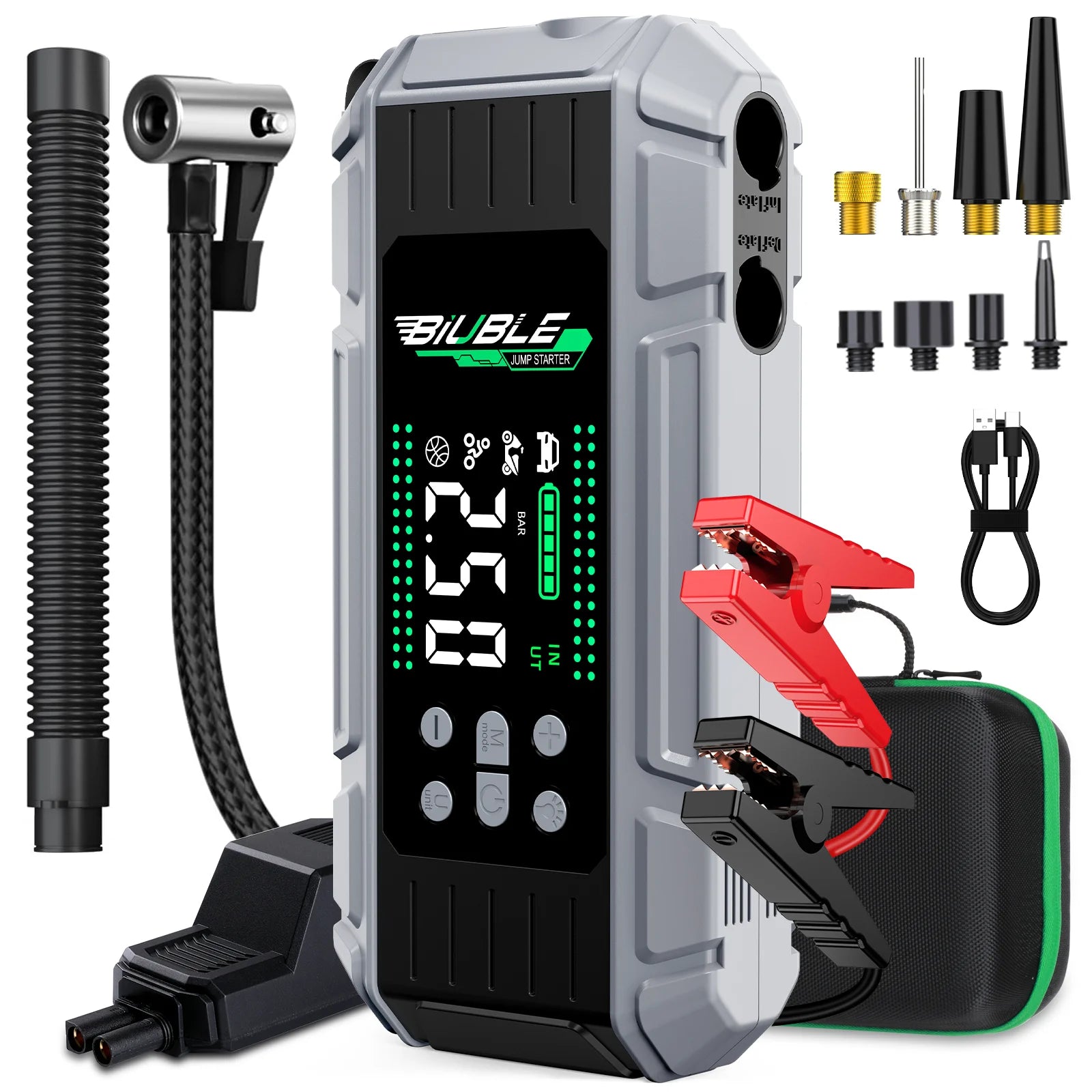 AUTO Starter with Air Compressor 150PSI 10000A Portable Starter Battery Pack (10.0L Gasoline/16.0L Diesel)