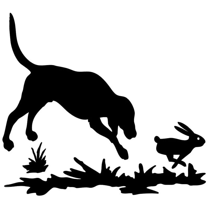 Rabbit And Dog Hunting Window Funny Cartoon Automobiles Motorcycles Exterior Accessories