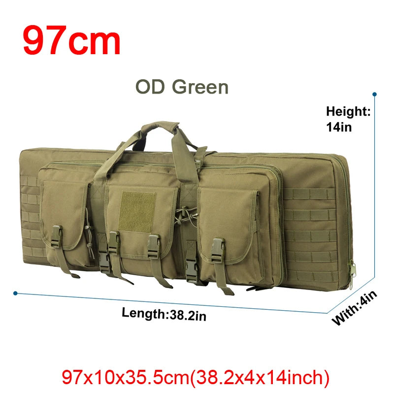 The Sniper Man -Length=32 38 42 48 inch Tactical Double Rifle Case Rifle Bag Sniper Gun Case Backpack