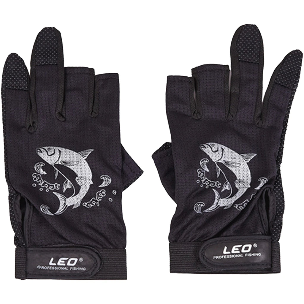 Quick Dry With Three Fingers Exposed Lightweight Angling Gloves For Men /Women