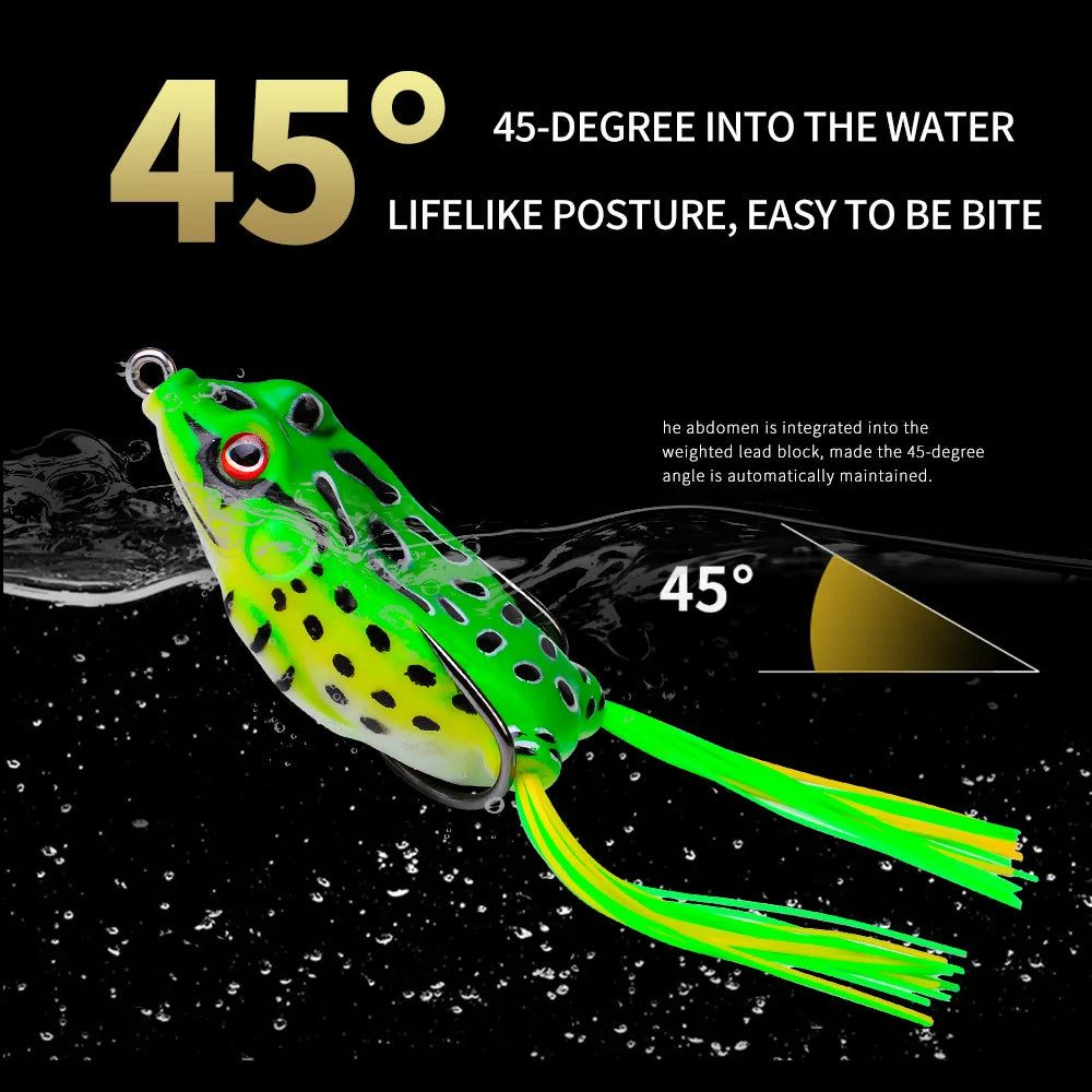 2 Pcs 5g /9g or13g /17.5g Frog  Bait Lure with Hooks Topwater Ray/ Artificial 3D Eyes